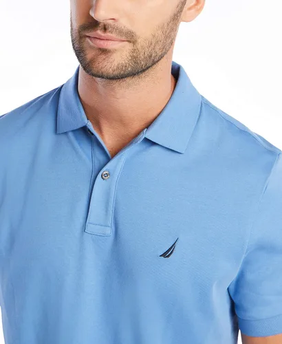 Miniatura 4 de Nautica Polo de algodón suave liso de manga corta para hombre