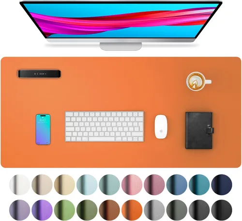 Miniatura 105 de Aothia - Protector de escritorio de cuero sintético, base para mouse, superficie antideslizante e impermeable para escribir y para laptop