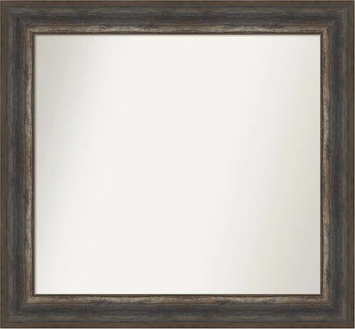 Miniatura 45 de Amanti Art Espejo de baño marrón para sobre el fregadero, 25 x 25 pulgadas, hecho a medida, espejo de tocador cuadrado marrón medio, marco de madera