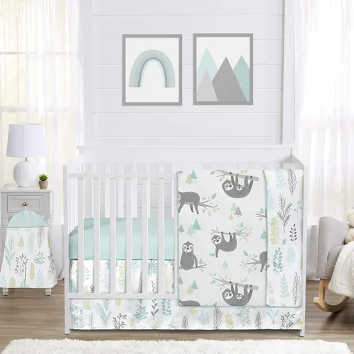 Miniatura 11 de Sweet Jojo Designs Juego de ropa de cama para cuna de bebé de 4 piezas (100% algodón de animales de la selva) para niños o niñas, bebés/guardería