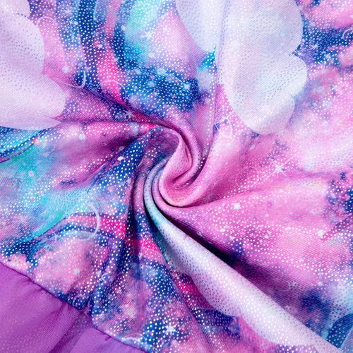 Miniatura 81 de EQSJIU Leotardo de baile de manga larga para niñas, vestido de ballet brillante con copo de nieve, tutú con falda tutú para niñas