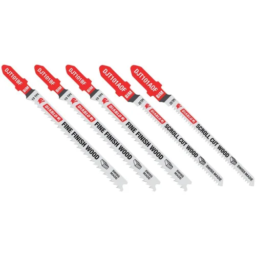 Miniatura 25 de Diablo Hojas de sierra de calar bimetálicas para corte de madera superior e inferior de acabado ultrafino, 4-5/8 pulgadas, 12 TPI, paquete de 5