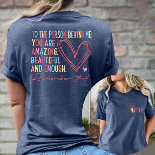Miniatura 4 de Camisetas de salud mental para mujer, con texto en inglés You Matter, camisetas para profesores, para la persona detrás de mí, camiseta positiva