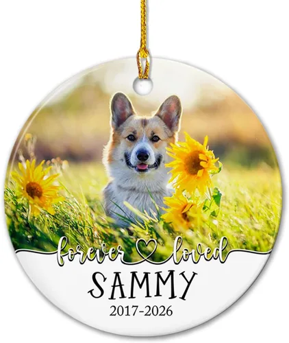 Miniatura 18 de Adorno de cerámica de Navidad personalizado para perro y gato, adorable adorno de Navidad amigable y leal, marco de fotos, adornos de Navidad 2026