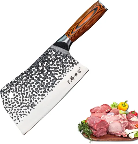 Miniatura 20 de TJ POP Cuchilla China de Chef, Cuchillo de Acero Inoxidable de 7.5 Pulgadas con Mango Ergonómico, Cuchillo de Cocina Ultra Afilado para Hogar