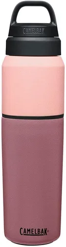 CamelBak MultiBev - Botella de agua con aislamiento de acero inoxidable y taza de viaje Rosa Terracota/Rosa Camelia