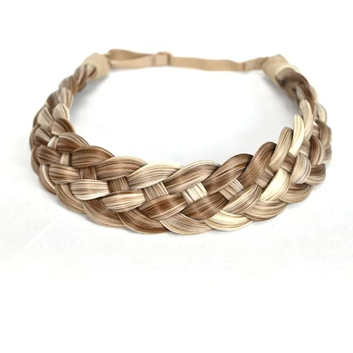Miniatura 9 de Diadema de pelo sintético de 5 hebras trenzadas, clásicas, gruesas, anchas, trenzadas, elásticas, multicolor, accesorios de belleza para el cabello