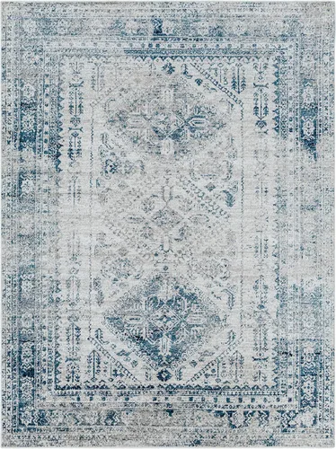 Miniatura 14 de Hauteloom Nelsonville - Alfombra tradicional bohemia para sala de estar, dormitorio, color gris, blanco, 6 pies 7 pulgadas x 9 pies