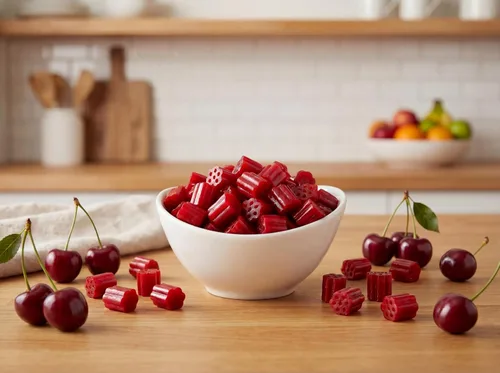 Miniatura 4 de Bocados de regaliz de cereza - 1 libra de masticables frescos y deliciosos masticables de regaliz rojo sabroso