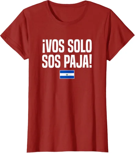 Miniatura 72 de Camiseta Vos Solo Sos Paja Salvadoran Slang Bandera de El Salvador, Negro