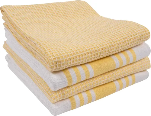 Miniatura 10 de KAF Home - Juego de 4 toallas de cocina con banda central, de 18 x 28 pulgadas, absorbentes, duraderas, suaves y bonitas, perfectas para limpiar