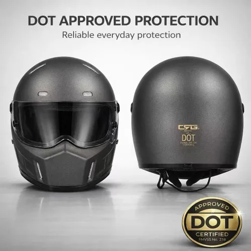 Miniatura 3 de CRG - Casco de motocross de cara completa para motocicleta de calle, de fibra de vidrio, certificado por DOT, casco de tamaño extra grande Gris