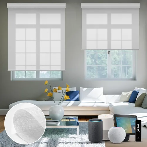Miniatura 83 de SmartWings Persianas Motorizadas con Sombras para Ventana Control Remoto Funciona con Thread Apple Homekit Z-Wave Alexa 100% Blackout de Doble Cara