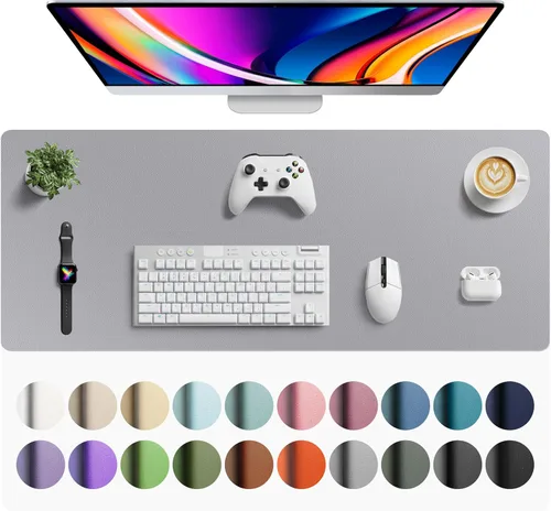 Miniatura 243 de Aothia - Protector de escritorio de cuero sintético, base para mouse, superficie antideslizante e impermeable para escribir y para laptop
