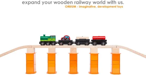Miniatura 6 de Raíles expansores del tren madera de Chuggington, multinivel con pista apilable vertical, estabilizadores, 110 piezas