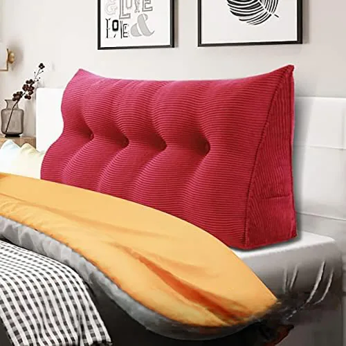 Miniatura 17 de WOWMAX - Almohada triangular para cabecero; almohada en forma de cuña para cabecero; almohada grande de refuerzo para cama, almohada
