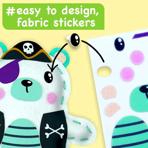 Miniatura 5 de EZCRA Kit de costura Bear & Animal para niños de 4 a 8 años, proyectos de manualidades de fieltro sin ensuciar, 4 artes y manualidades fáciles