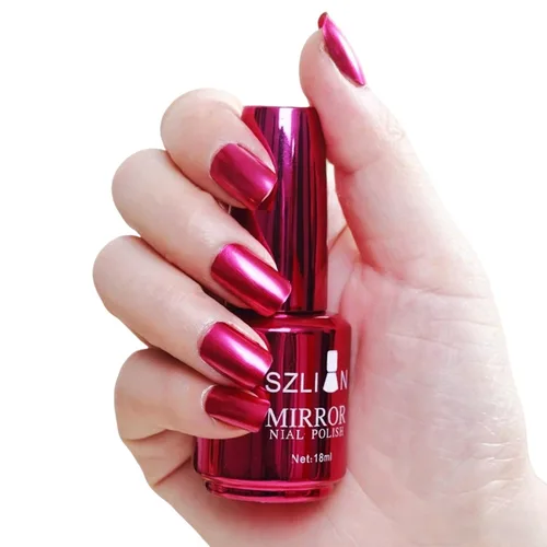 Miniatura 19 de KYDA Esmalte de uñas de espejo plateado de 0.6 fl oz, esmalte de espejo brillante brillante para arte de uñas, arte de uñas de efecto metálico
