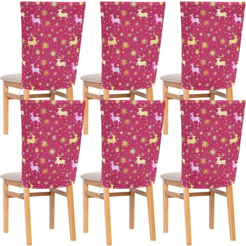 Juego de 6 fundas decorativas para sillas de oficina y reuniones familiares, fundas extraíbles para sillas de comedor, diseño de copos de nieve de
