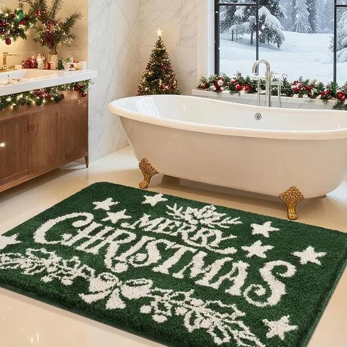 Miniatura 41 de Juego de alfombras de baño de 3 piezas de color blanco hueso, ultra suave, gruesa, esponjosa, microfibra absorbente, parte trasera antideslizante
