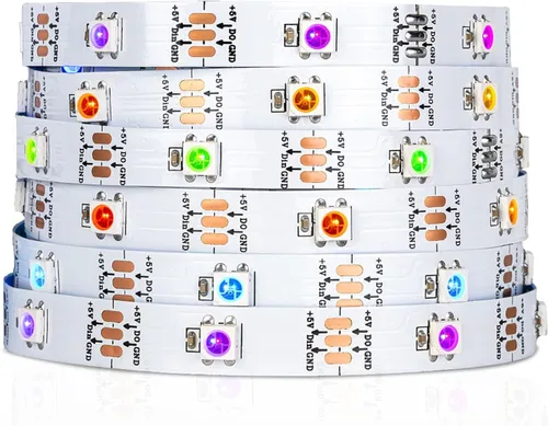 Miniatura 16 de SEZO WS2812B ECO Tira de luz LED 16.4 pies/5M 60 LED/m 300 píxeles, direccionable individualmente, programable, 5050SMD, RGB, aleación, cables Negro
