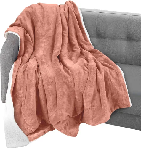 Miniatura 51 de Elegant Comfort Manta reversible de franela sherpa, ultrasuave, mullida, acogedora y afelpada, manta decorativa ligera para todas las estaciones, 50