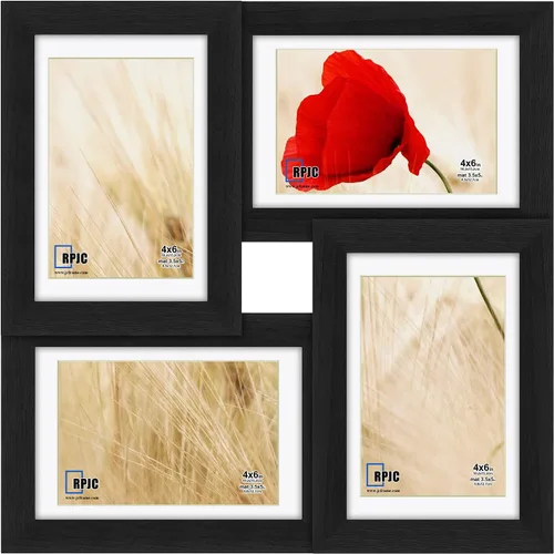 Miniatura 10 de RPJC Marcos de fotos de madera maciza de 8 x 14 pulgadas, con 2 aperturas con pantalla de vidrio de alta definición de 4 x 6 y 5 x 7 pulgadas