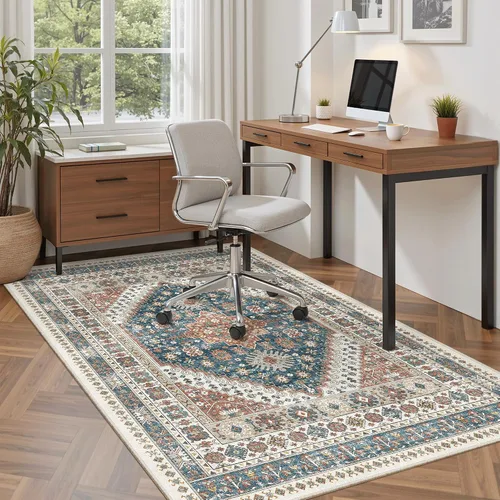 Miniatura 369 de Madane Tapete lavable de 2 x 10 pies para pasillo, cocina, recibidor, clásico, suave, antideslizante para interiores, casa de campo, baño, sala