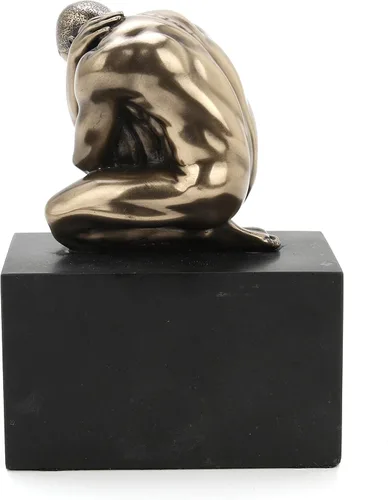 Miniatura 5 de Veronese Design Estatuilla masculina llorona desnuda de 4 3/8 pulgadas de alto en zócalo de resina fundida en frío, escultura de arte corporal
