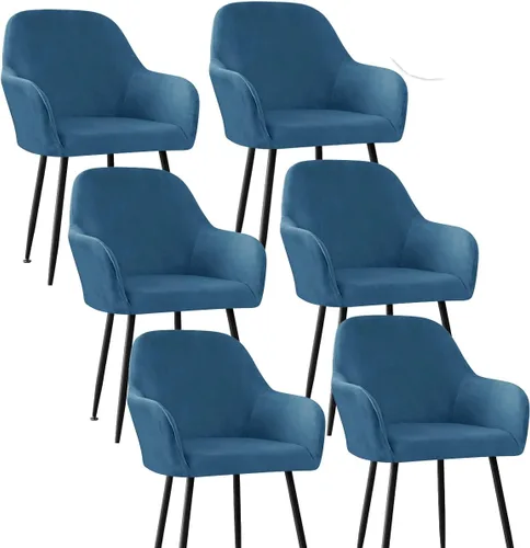 Miniatura 35 de Fundas protectoras de terciopelo elástico para sillas de comedor con brazos y respaldo curvado pequeño, juego de 6/4/2 para cocina, oficina, hogar