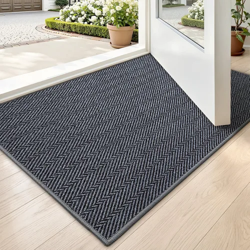 Miniatura 30 de LUMI Tapete ultradelgado para puerta de interior de 17 x 30 pulgadas, tapete de entrada antideslizante, tapete de perfil bajo, tapete de diseño