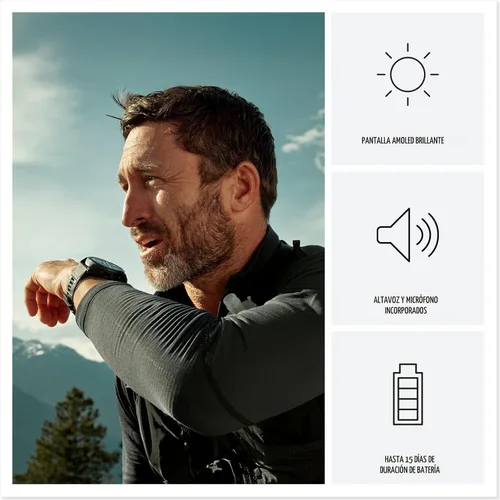 Miniatura 3 de Garmin fēnix® 8 Pro, 47mm, pantalla AMOLED, Smartwatch GPS multideporte premium conectado, tecnología inReach®, zafiro, titanio DLC gris carbón