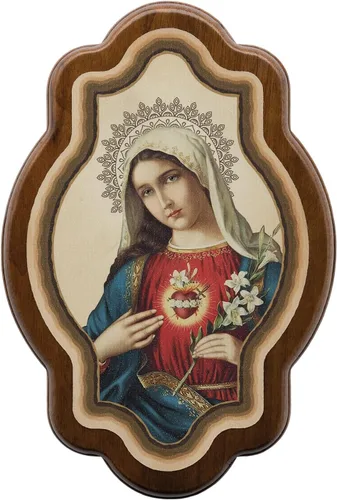 Miniatura 6 de Intercession Arte de pared enmarcado del Sagrado Corazón de Jesús y la Virgen María, juego de 2 piezas