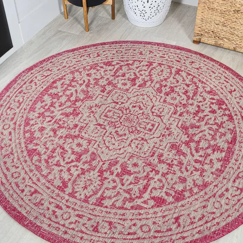 Miniatura 148 de Eyely BMS101D-28 - Alfombra de pasillo con textura de medallón de Santa Mónica Slesi, para interiores y exteriores, estilo costero, bohemio, Gris