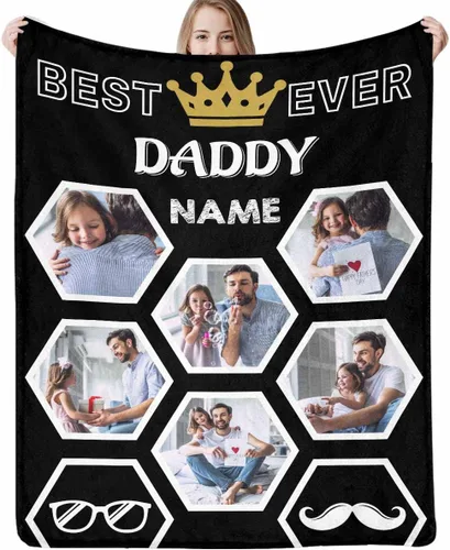 Miniatura 16 de Manta personalizada para papá abuelo, regalo de manta personalizada para el día del padre, manta personalizada con foto para papá, regalo