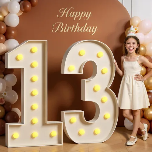 Miniatura 72 de Números de marquesina de 4 pies de alto, 4 pies de alto, números grandes iluminados 0 para 30, 40, 50, 60, decoración de fiesta de cumpleaños