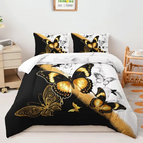 Miniatura 26 de AILONEN Lindo juego de edredón de oso tamaño individual, juego de ropa de cama Kawaii de oso de peluche marrón para niños y niñas, edredón suave