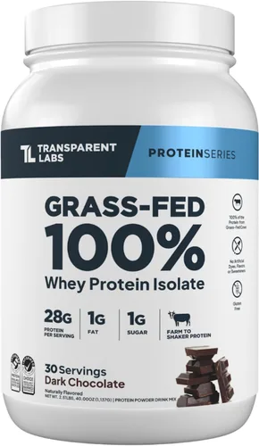 Miniatura 14 de Transparent Labs Aislado de proteína de suero de leche alimentado con pasto, sabor natural, sin gluten, proteína de suero en polvo con 0.99 oz