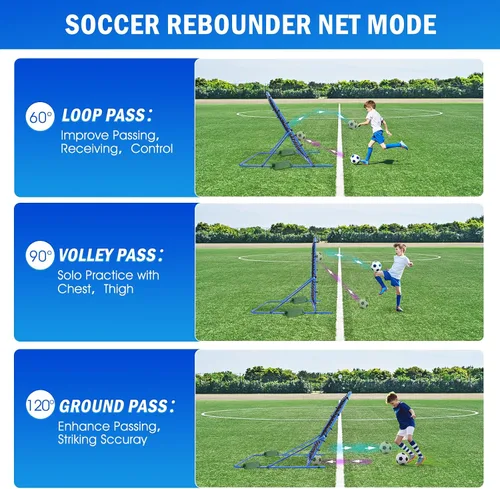 Miniatura 3 de Soccer Baseball Rebounder Net, Soccer Goal Net, Volleyball Softball Rebound Pitchback Net Quick-Switch Angle Training for Control, Passing Practice