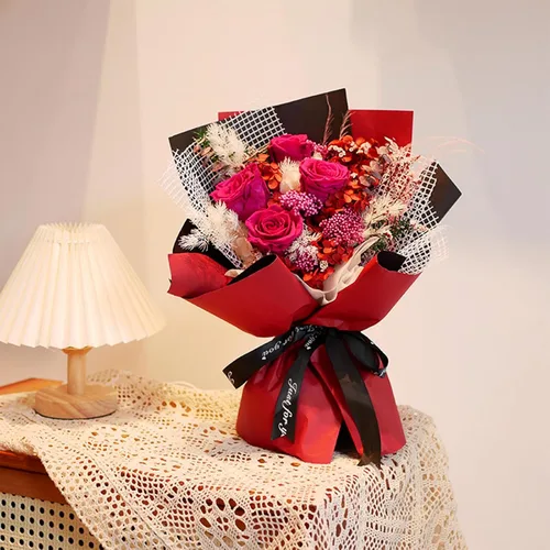 Miniatura 5 de Gloreyan 20 hojas de papel de regalo de flores, ramo de floristería para manualidades, ramo de flores frescas, envoltura impermeable, caja