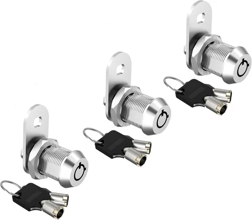 Miniatura 11 de 1 paquete de cerraduras de gabinete de cerradura de caja de herramientas con llaves, gancho CAM de 5/8 pulgadas con llave similar, cerraduras