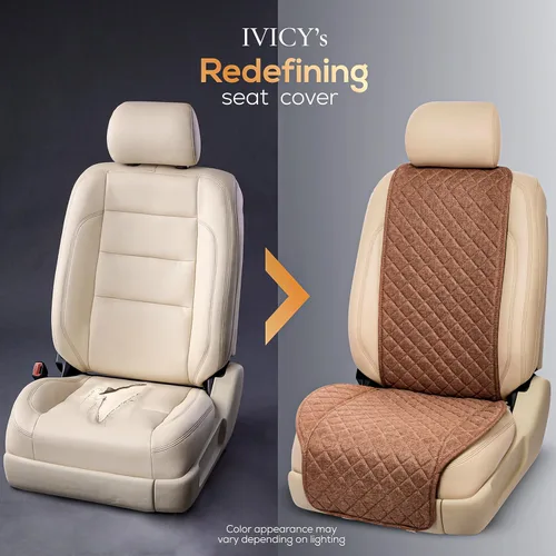 Miniatura 6 de IVICY Funda de asiento de automóvil de lino sintético para automóviles, duradera y antideslizante, fundas protectoras para asiento delantero