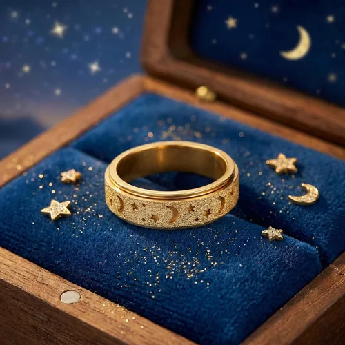 Miniatura 5 de ALEXTINA - Anillo de juguete para ansiedad para mujeres y hombres, giratorio, acero inoxidable, 0.24 y 0.31 pulgadas, alivio de ansiedad, para Arco