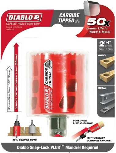 Miniatura 2 de Freud Lit 2-1/4 (57MM) Carburo GP HOLESAW, DHS2250CT