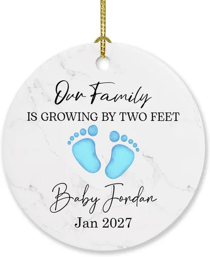 Miniatura 24 de Adorno personalizado para bebé que llega 2027, adorno de Navidad de Bump, elige el nombre del bebé y el año de Navidad para el nuevo abuelo abuela