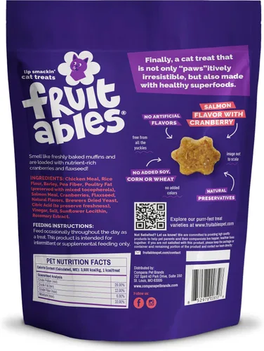 Miniatura 10 de Sorpresas crujientes de frutas para gatos Saludables sorpresas para gatos con ingredientes limitados Bajas en calorías 2.5 onzas