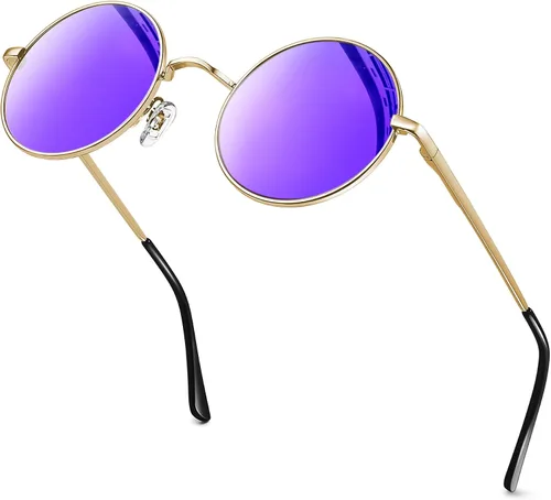 Miniatura 39 de KANASTAL Gafas de sol redondas polarizadas para mujeres y hombres, estilo hippie con protección UV400