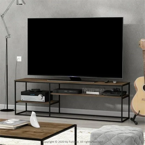 Miniatura 2 de Furinno Moretti - Estantería de metal apilable, ancha y moderna, color roble francés gris gris roble francés