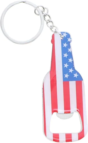 Miniatura 4 de SandT Collection Llavero abrebotellas de cerveza con bandera americana