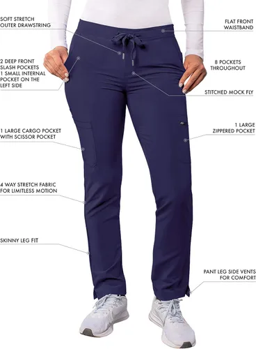 Miniatura 3 de Pantalones Adar Addition Scrubs, ropa quirúrgica, ajustados, con cordón, estilo cargo, para mujer
